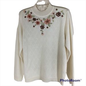 Vintage Alfred Dunner Sweater Mock Neck NWT Size Medium